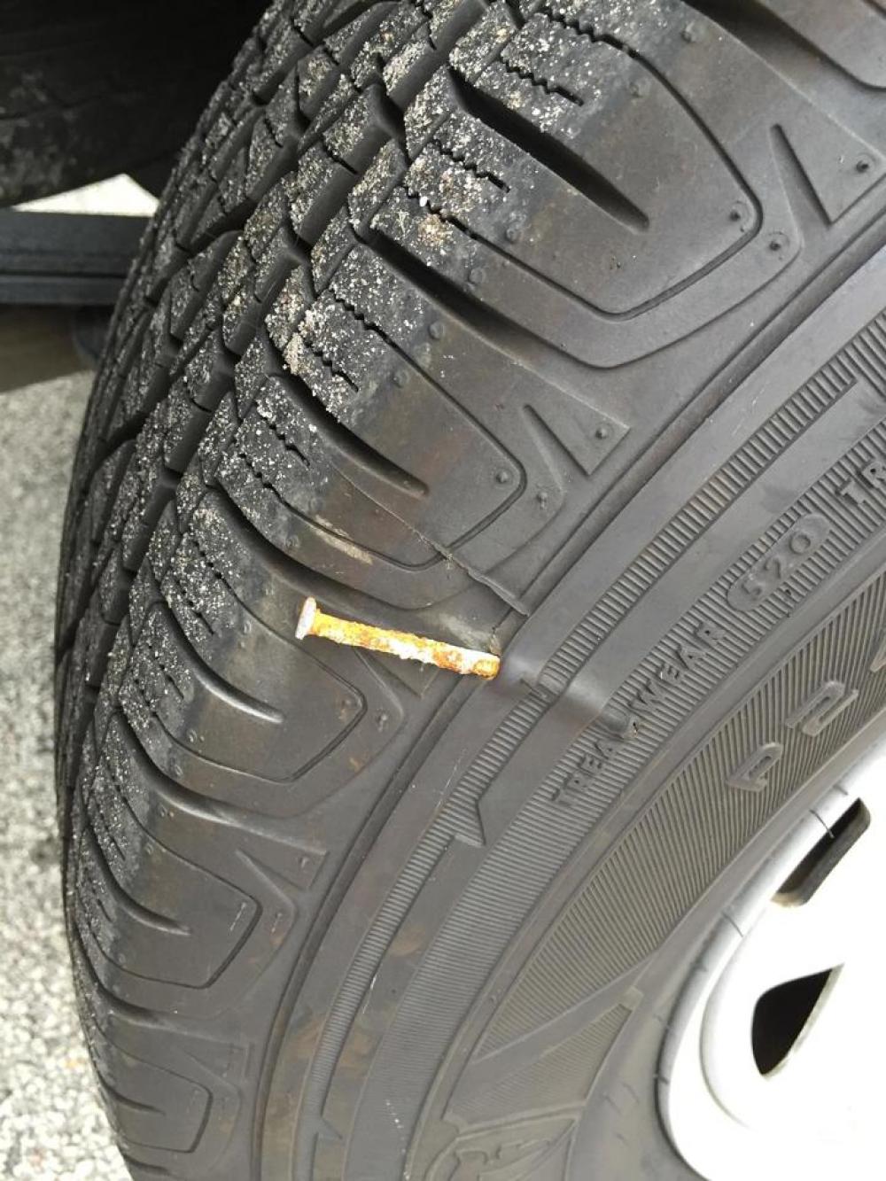 tire flat tire nail in tire tire flat tire nail in tire