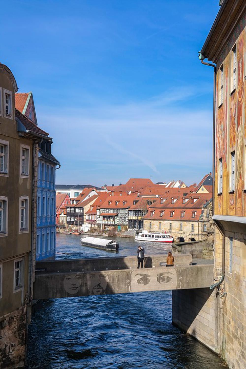 Bamberg Lower Bridge Regnitz River Water City Bamberg Lower Bridge Regnitz River Water City