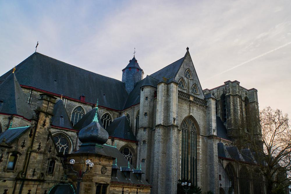 Belgium Gent Church Twilight Mood Old Past Belgium Gent Church Twilight Mood Old Past