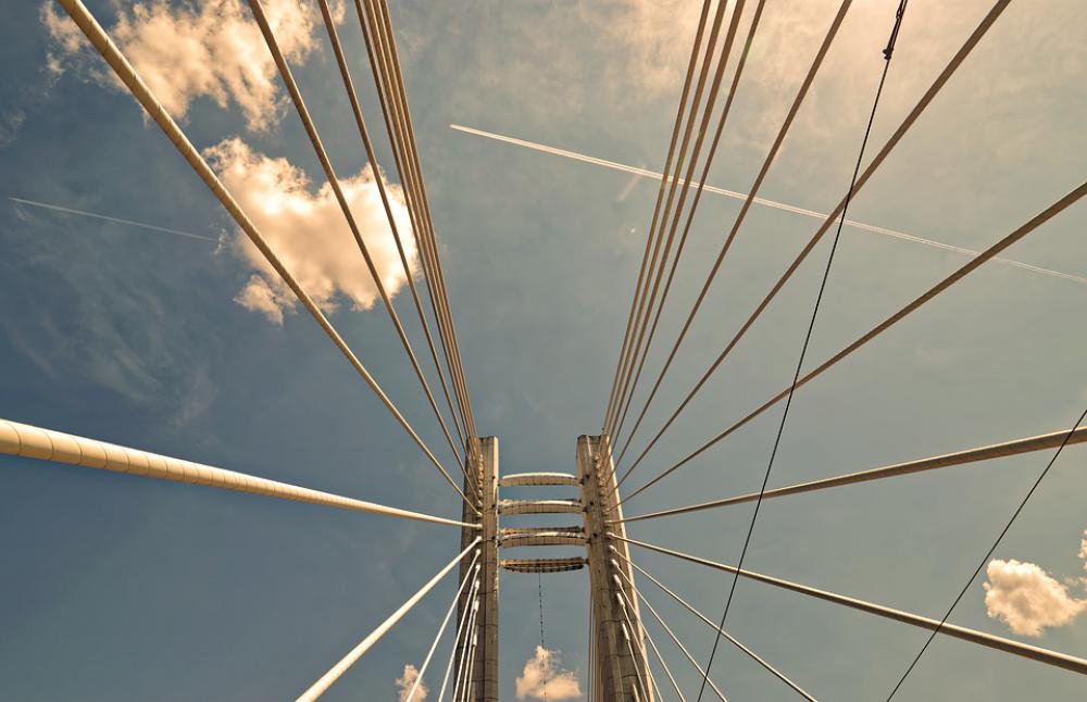 Bridge Sky Cloud Planes Anchors Construction Bridge Sky Cloud Planes Anchors Construction