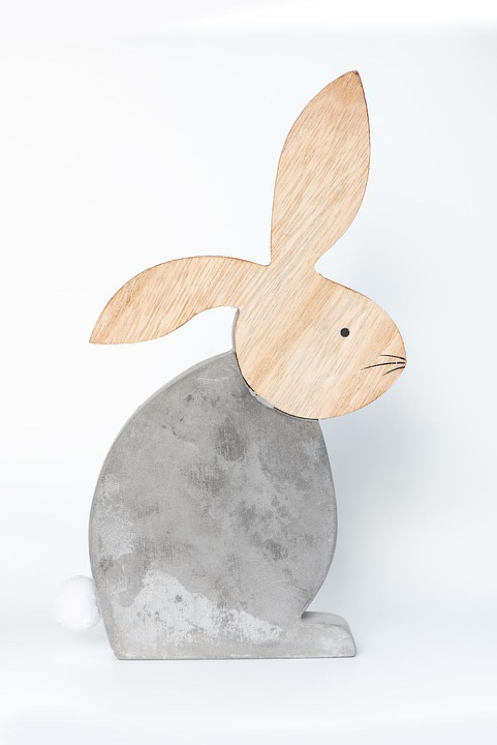 Hare Deco Concrete Wood Decorative Rabbit Easter Hare Deco Concrete Wood Decorative Rabbit Easter