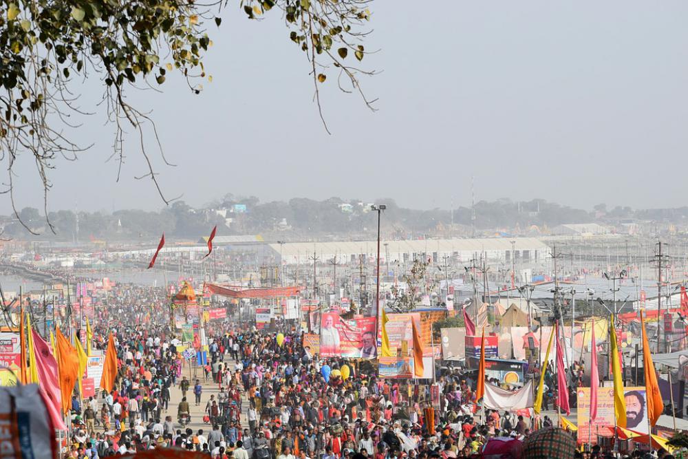 Pragraj Kumbh Crowd People India Culture Portrait Pragraj Kumbh Crowd People India Culture Portrait