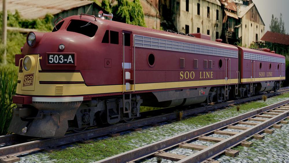 Train Locomotive Transport Rails Goods 3D Traffic Train Locomotive Transport Rails Goods 3D Traffic