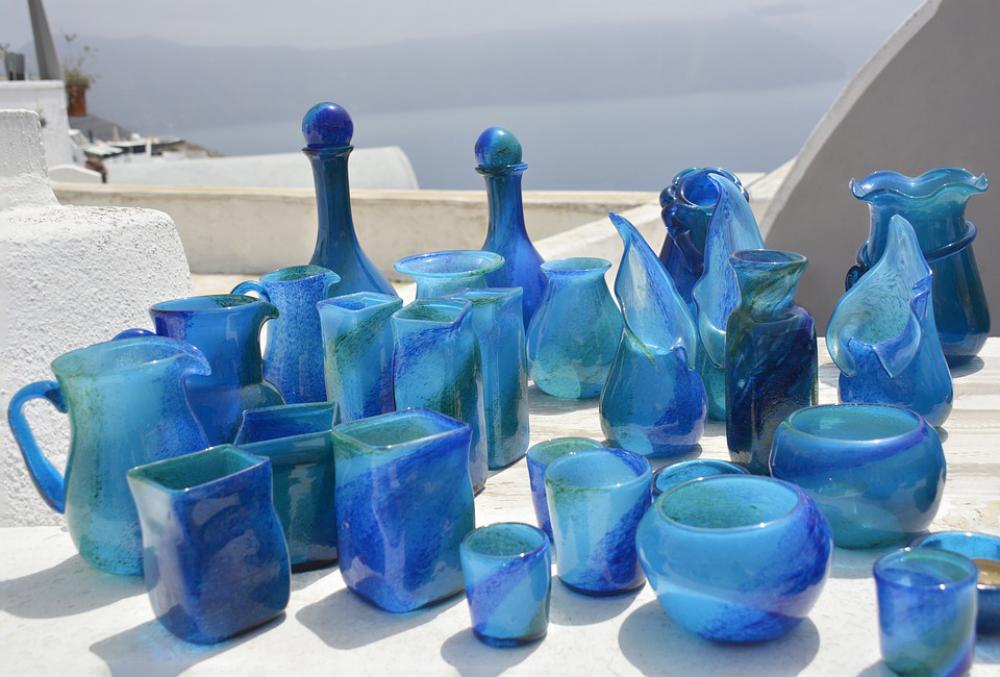 Vases Blue Glass Transparent Colorful Forms Vases Blue Glass Transparent Colorful Forms