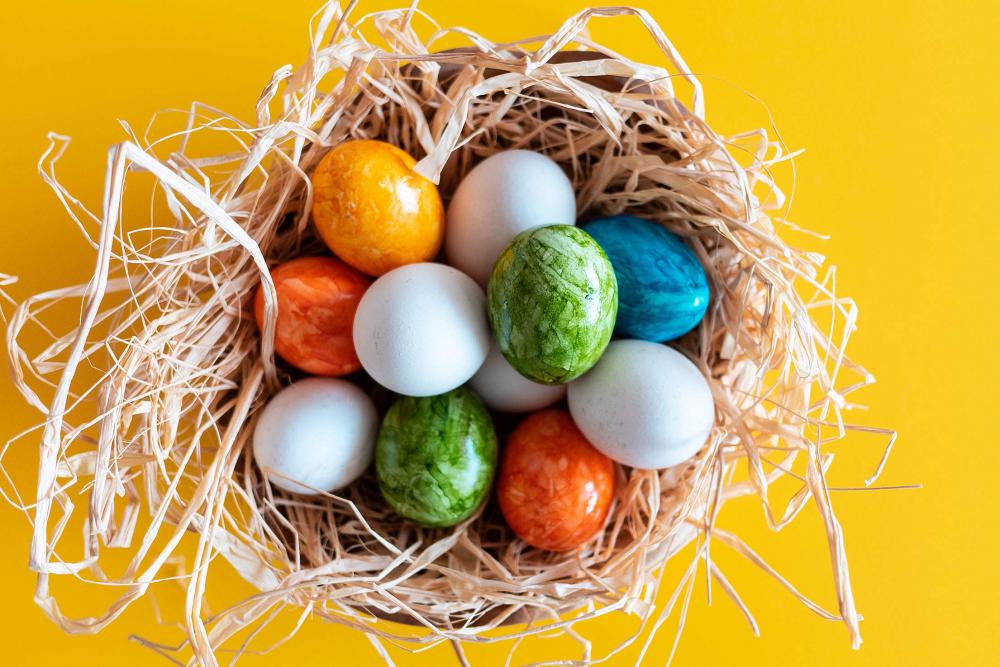 White & Colored Easter Eggs White & Colored Easter Eggs