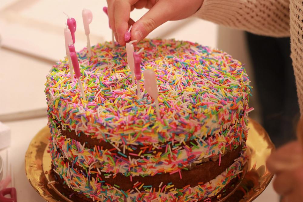 Cake Candles Birthday Dessert Delicious Colorful Cake Candles Birthday Dessert Delicious Colorful