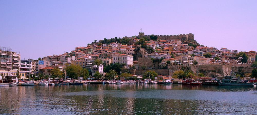 Greece Kavala Castle Landscape Port Greece Kavala Castle Landscape Port