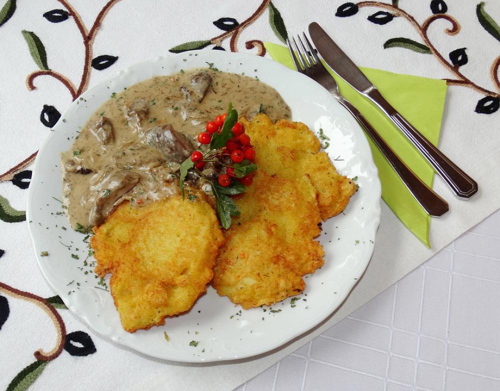 Pancakes Cake Potato Mushrooms Sauce Mushroom Pancakes Cake Potato Mushrooms Sauce Mushroom