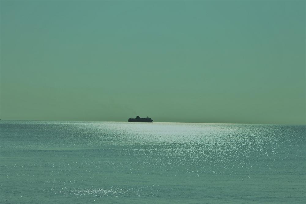 Sea Boat Water Ocean Side Bank Pebbles Sea Boat Water Ocean Side Bank Pebbles