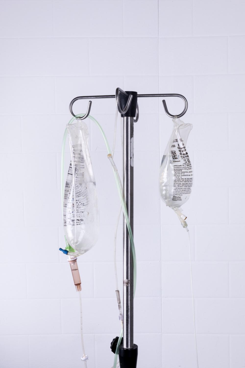 Two Hanging IV Bags Photo Two Hanging IV Bags Photo