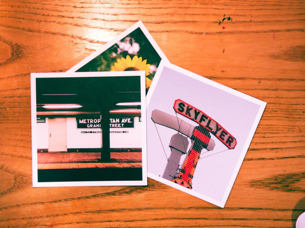 Photo Prints on Wooden Desk Photo Prints on Wooden Desk