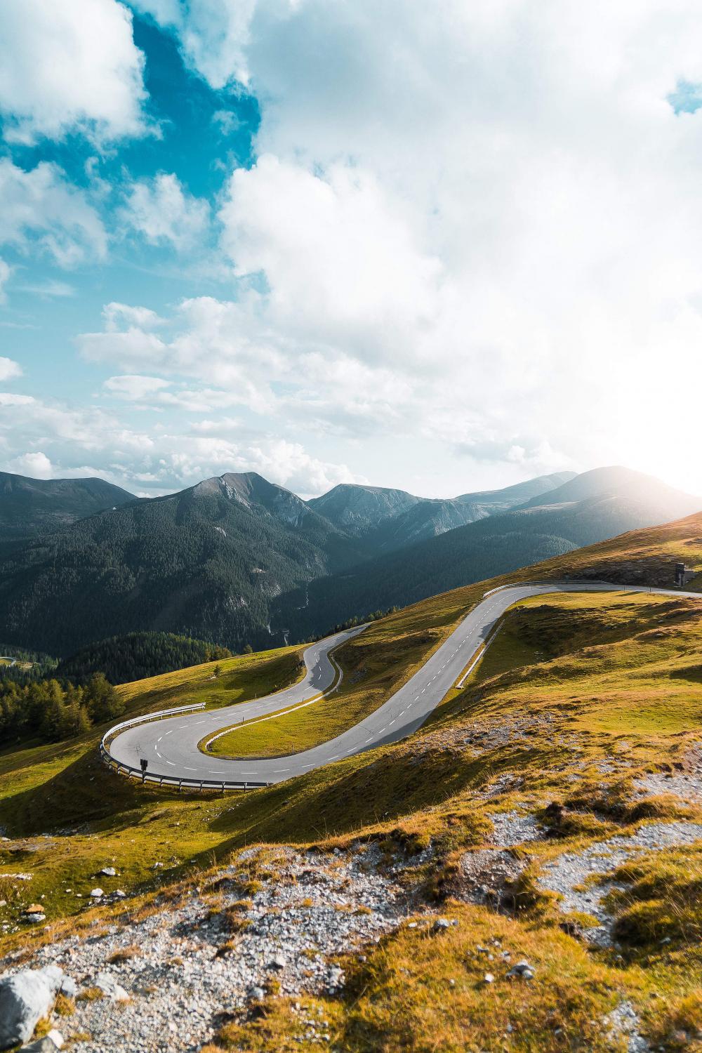 Nockalm High Alpine Mountain Road Hairpin Turn Nockalm High Alpine Mountain Road Hairpin Turn