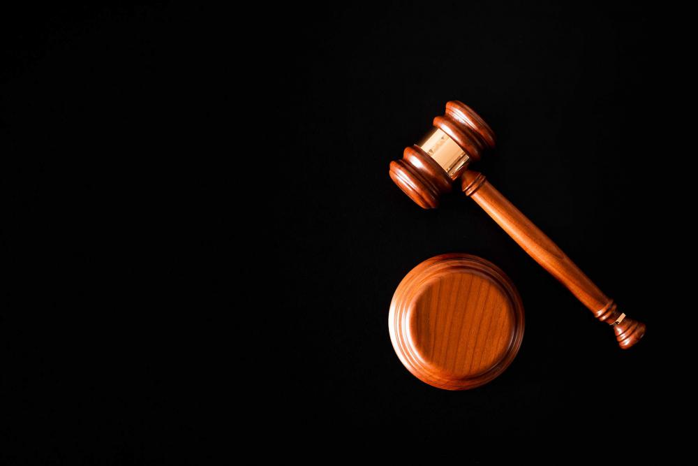 Wooden Judge Hammer on Black Background Wooden Judge Hammer on Black Background