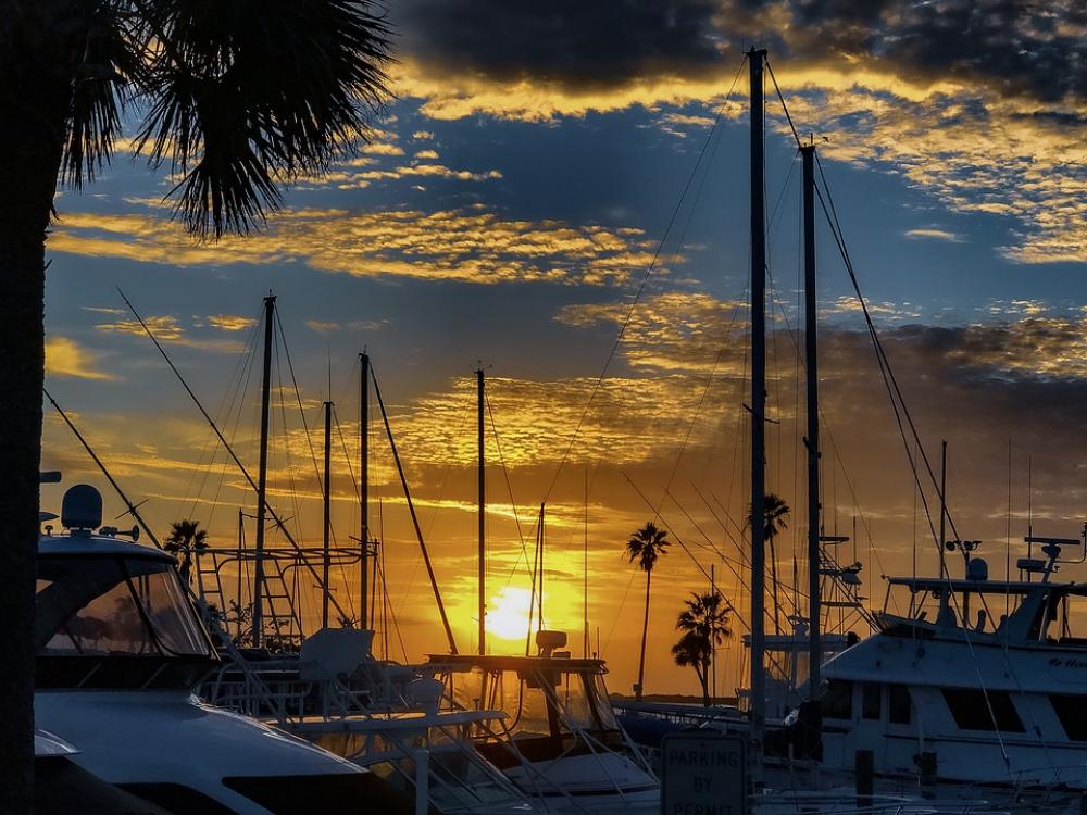 Boat Sunset Mast Sea Ocean Sunrise Dawn Color Boat Sunset Mast Sea Ocean Sunrise Dawn Color