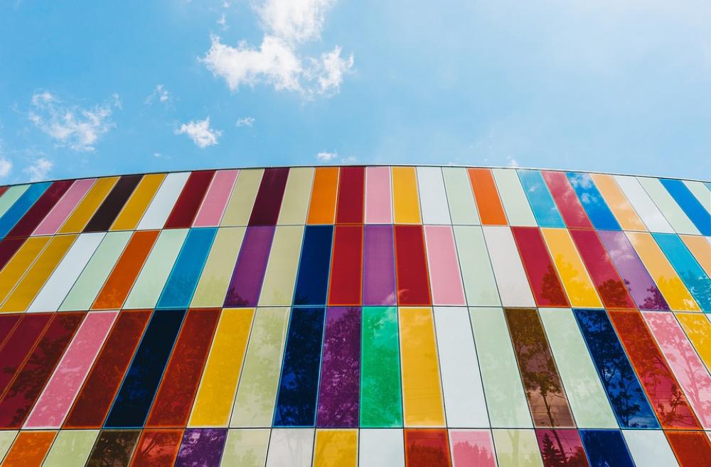 Colors Colorful Tile Architecture Blue Sky Cloud Colors Colorful Tile Architecture Blue Sky Cloud