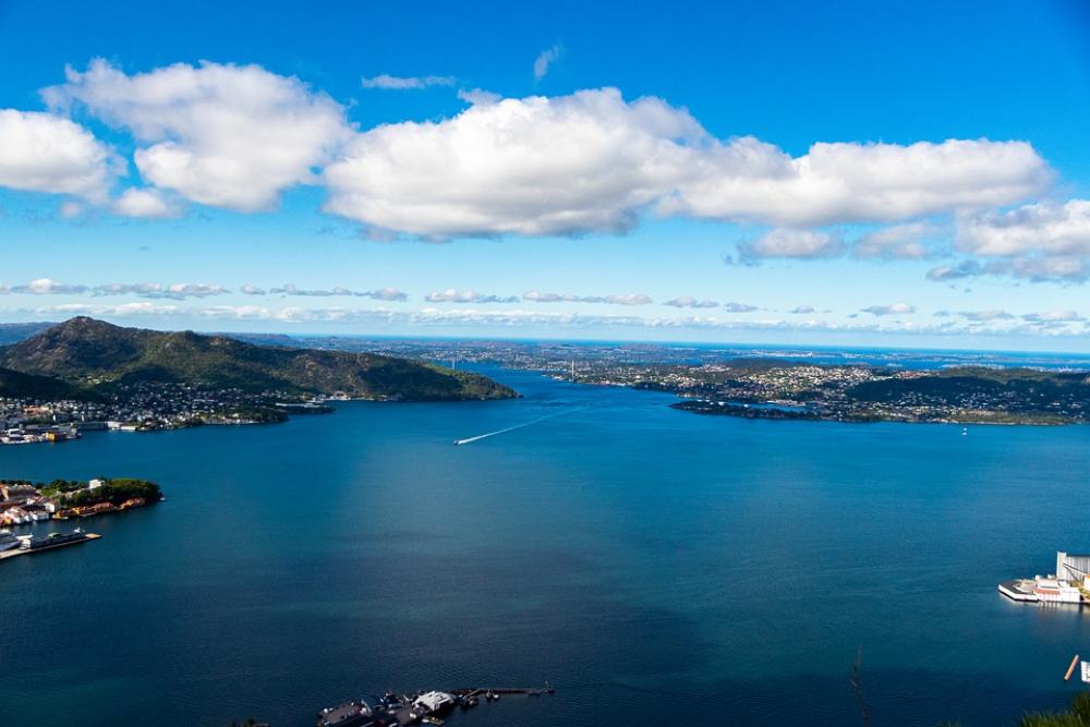 Fjord Mountains Water Clouds Blue Fjord Mountains Water Clouds Blue