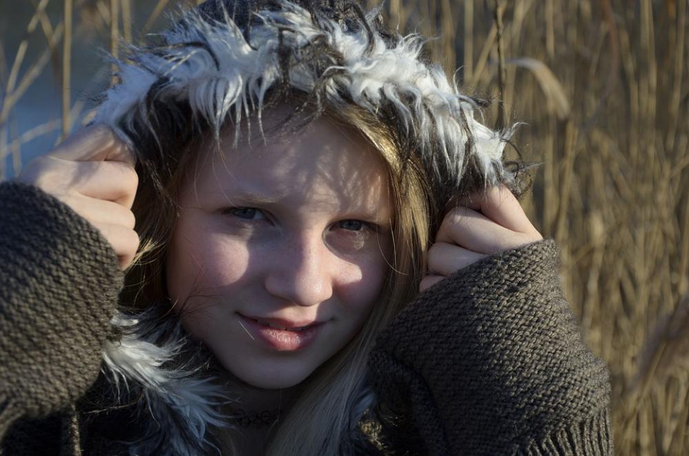 Girl Blond Winter Portrait Person Face Human Girl Blond Winter Portrait Person Face Human