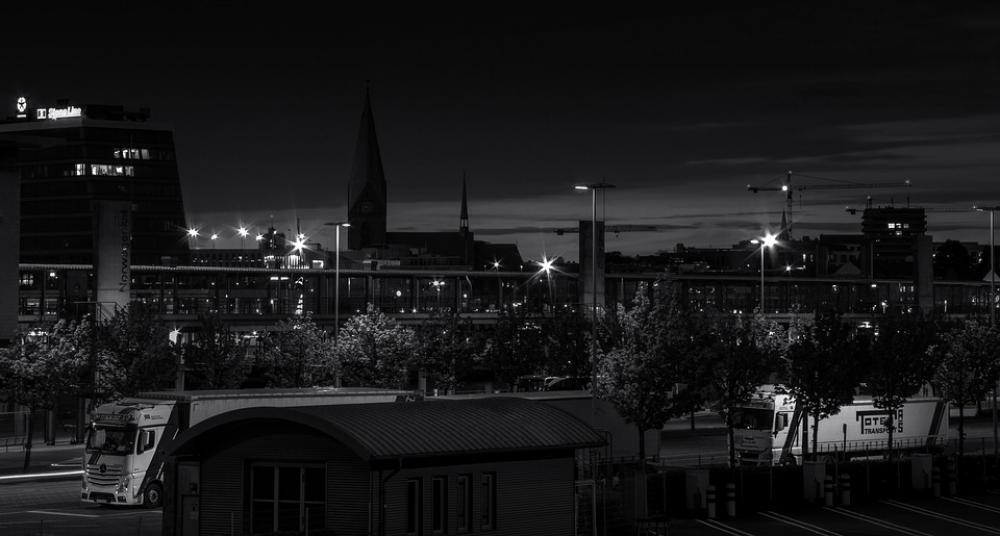 Kiel Port Baltic Sea Sea Shipping Black White Kiel Port Baltic Sea Sea Shipping Black White