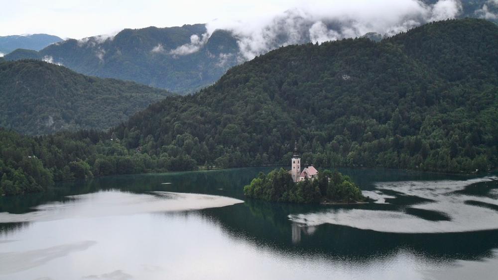 Lake Bled Church Slovenia Island Mountains Clouds Lake Bled Church Slovenia Island Mountains Clouds