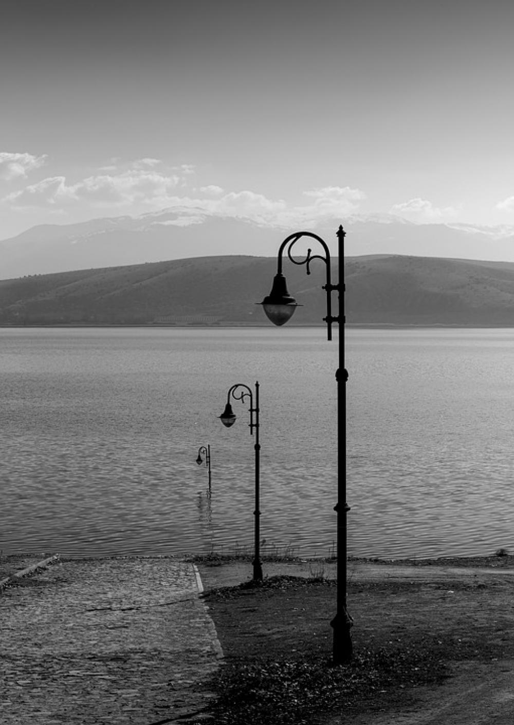 Lake B W Nature Landscape Black Sky Day Beach Lake B W Nature Landscape Black Sky Day Beach