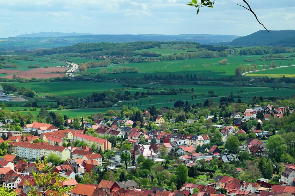 Landscape Südharz Small Town Highway Spring Image Landscape Südharz Small Town Highway Spring Image