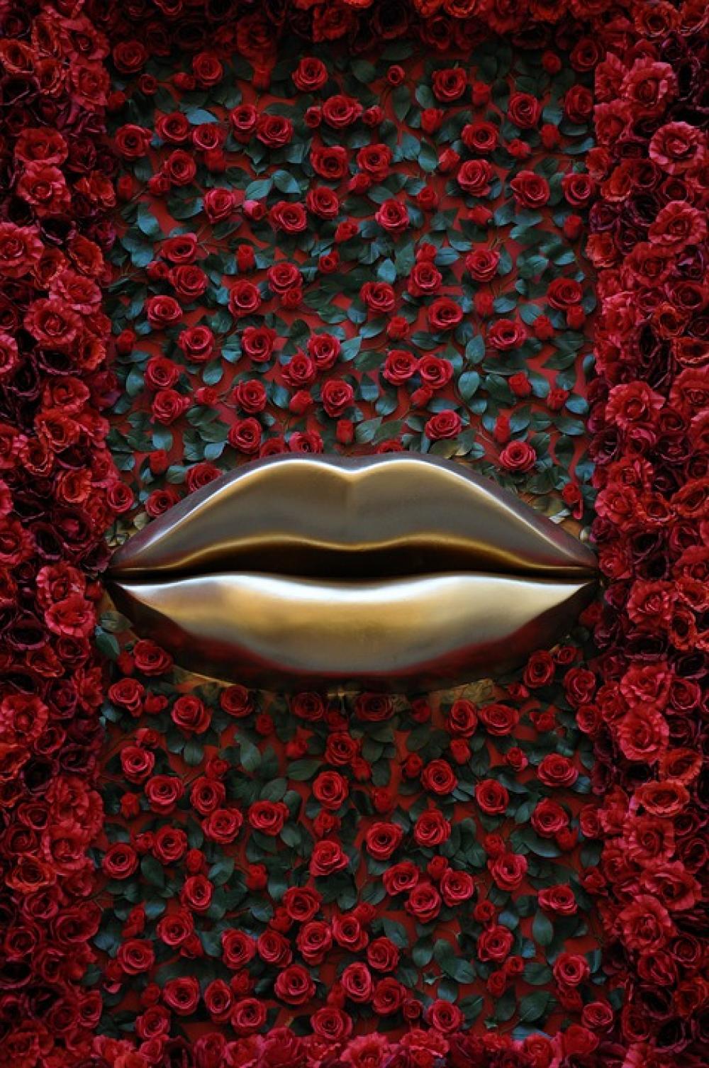 Lips Roses Red Golden Bordeaux Love Cosmetology Lips Roses Red Golden Bordeaux Love Cosmetology