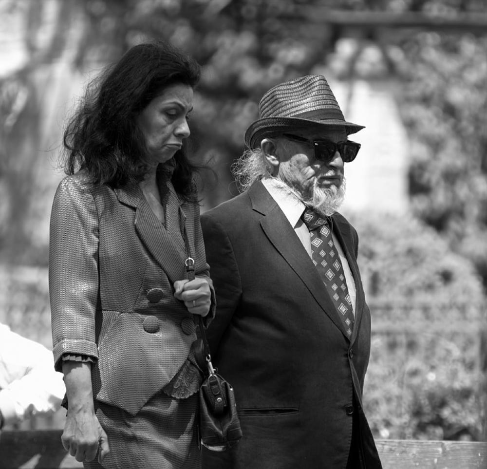 Man Old Going Together Hat Park Nature Glasses Man Old Going Together Hat Park Nature Glasses