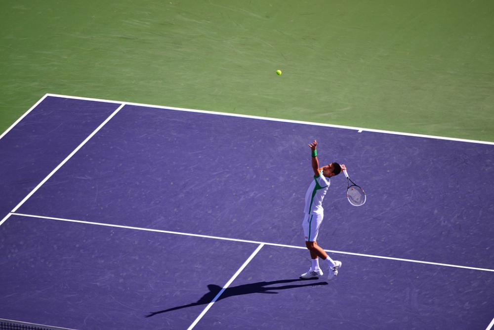 Tennis Djokovic Indian Wells Overhead Practice Tennis Djokovic Indian Wells Overhead Practice