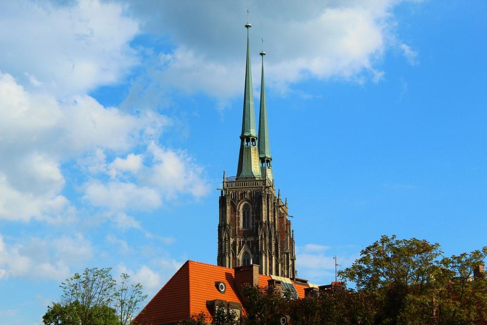 Towers Ostrów Tumski Wrocław Poland The Cathedral Towers Ostrów Tumski Wrocław Poland The Cathedral