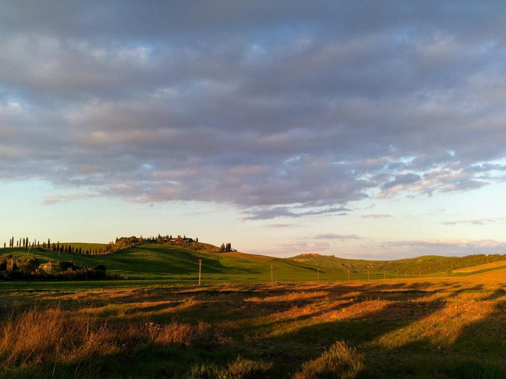 Tuscany Italy Hills Sunset Panorama Castle Clouds Tuscany Italy Hills Sunset Panorama Castle Clouds
