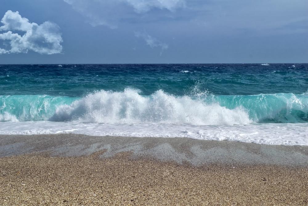 Wave Sea Beach Sand Blue Carboneras Almeria Sky Wave Sea Beach Sand Blue Carboneras Almeria Sky