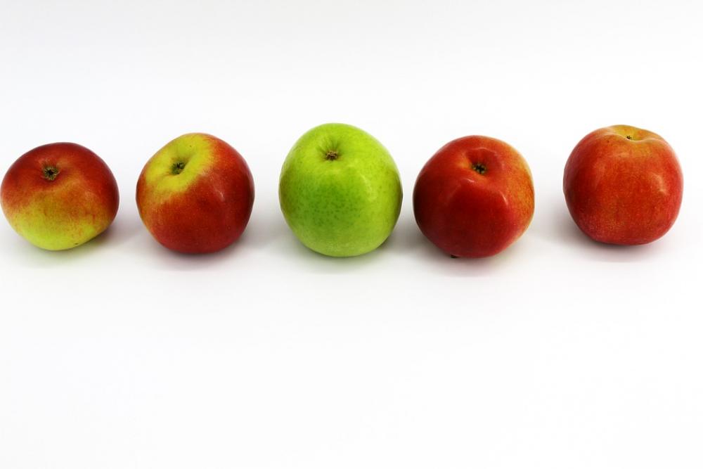 White Background Yellow Apples Four Fruits Black White Background Yellow Apples Four Fruits Black