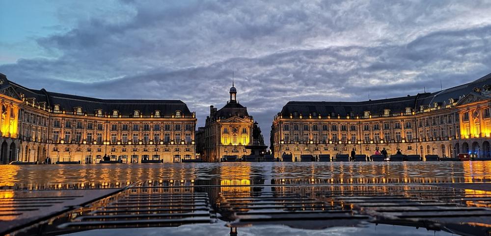 Bordeaux Water-Level France Building Evening Bordeaux Water-Level France Building Evening