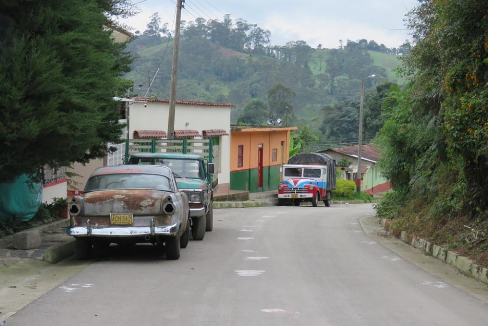 Chiva Car Old People Colombia Transport Landscape Chiva Car Old People Colombia Transport Landscape