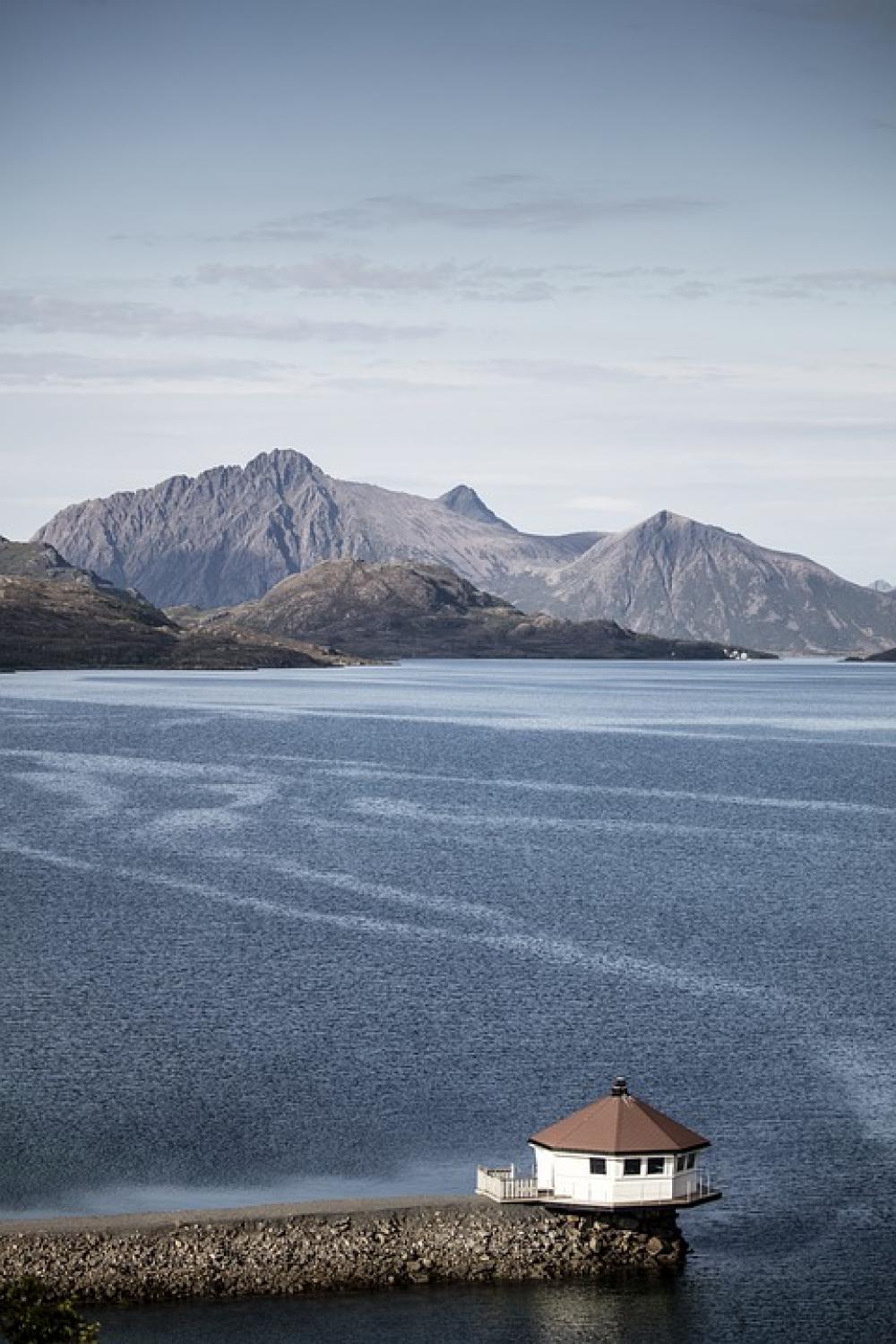 Fjord Camp Norway Arctic Circle House Water Sea Fjord Camp Norway Arctic Circle House Water Sea