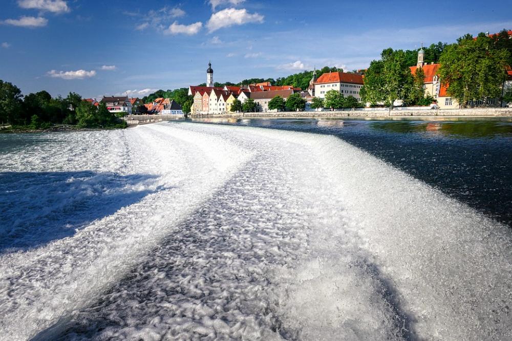 Landsberg Lech Weir Barrage Waterfall Bavaria Landsberg Lech Weir Barrage Waterfall Bavaria