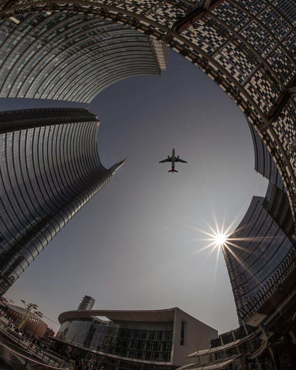 Plane City Architecture Airplane Travel Sky Urban Plane City Architecture Airplane Travel Sky Urban