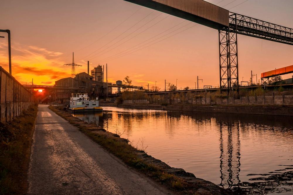 River Sunset Landscapes Orange Sky Peniche Boat River Sunset Landscapes Orange Sky Peniche Boat