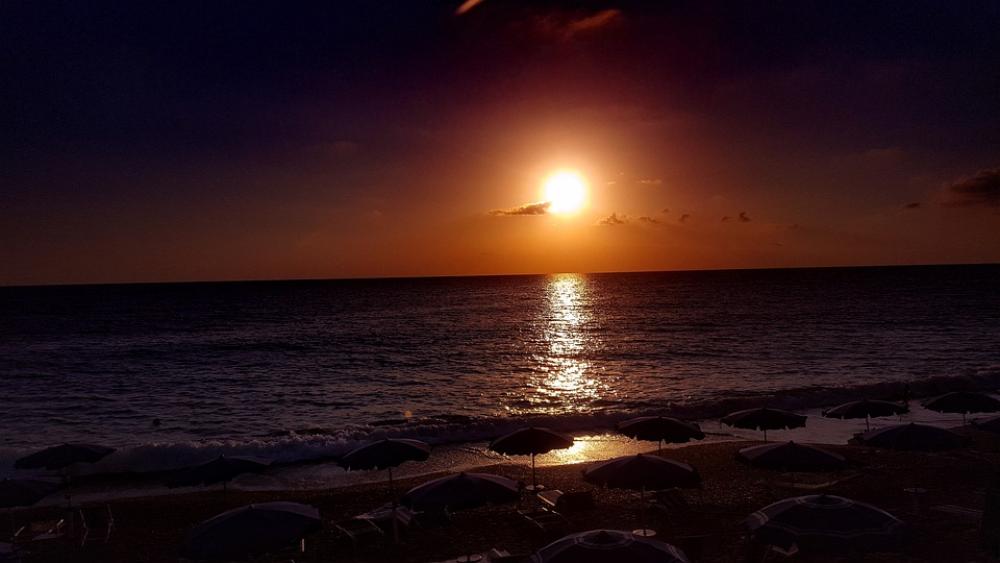 Sunset Sea Sun Dawn Italy Calabria Sunset Sea Sun Dawn Italy Calabria
