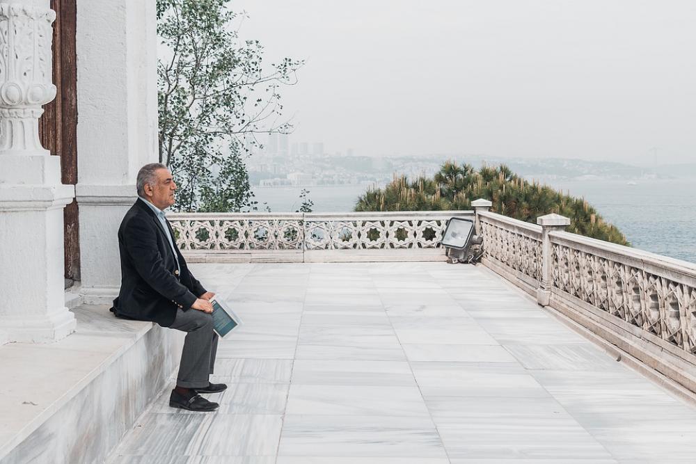 Turkey Man Lookout Reading Thinking Person Turkey Man Lookout Reading Thinking Person