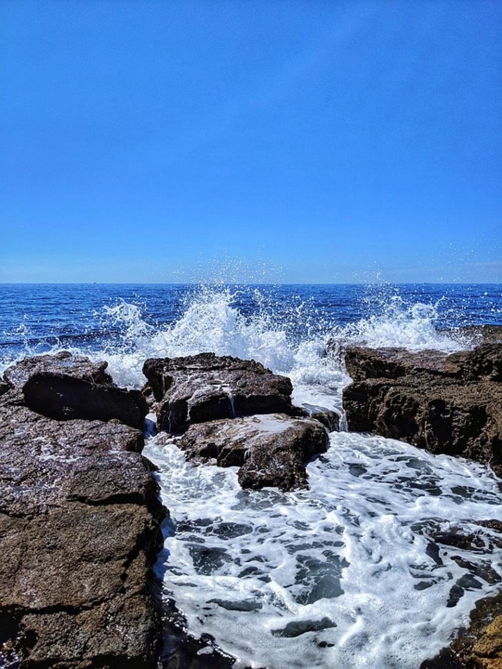 Waves Wave Rocks Rock Scum Sea Mediterranean Waves Wave Rocks Rock Scum Sea Mediterranean