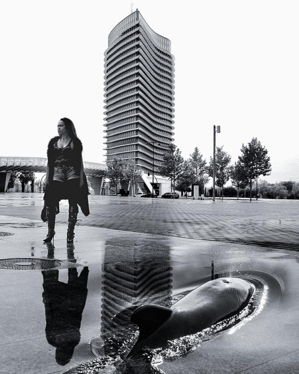 Woman Building Puddle Whale Female Composite Woman Building Puddle Whale Female Composite