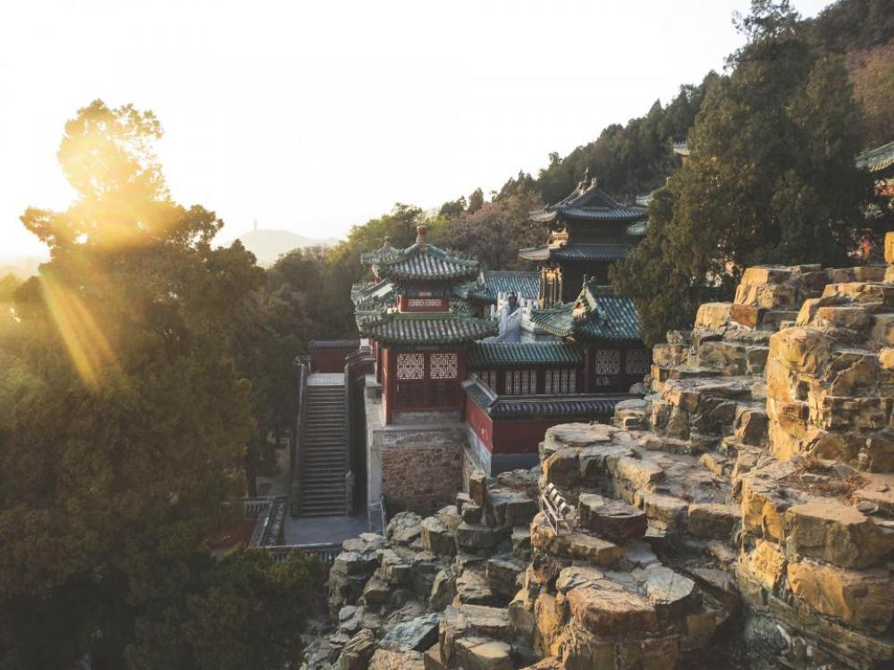 Summer Palace Beijing China rocks cliffs Summer Palace Beijing China rocks cliffs