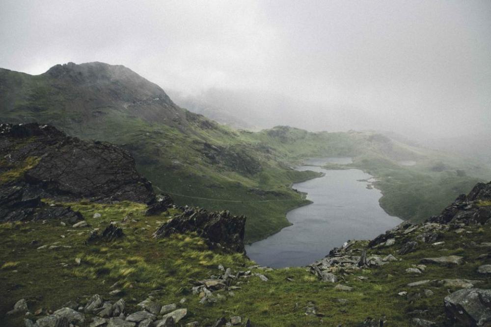water lake hill mountain green water lake hill mountain green