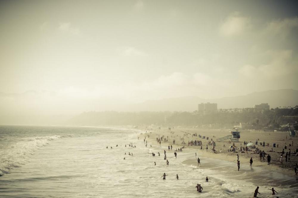 sky santa monica beach swimming sand sky santa monica beach swimming sand