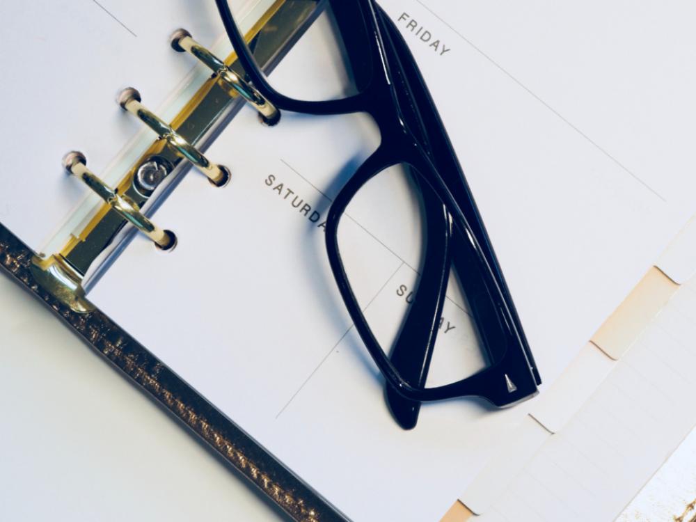 calendar diary glasses spectacles white background calendar diary glasses spectacles white background