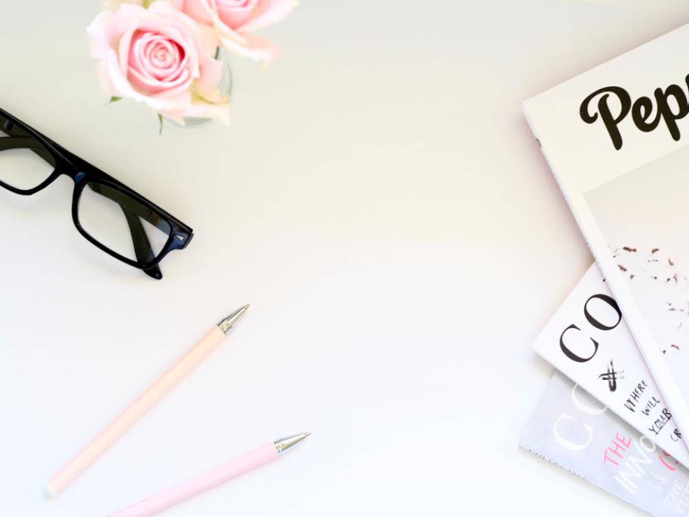 magazine glasses roses pink roses pens magazine glasses roses pink roses pens