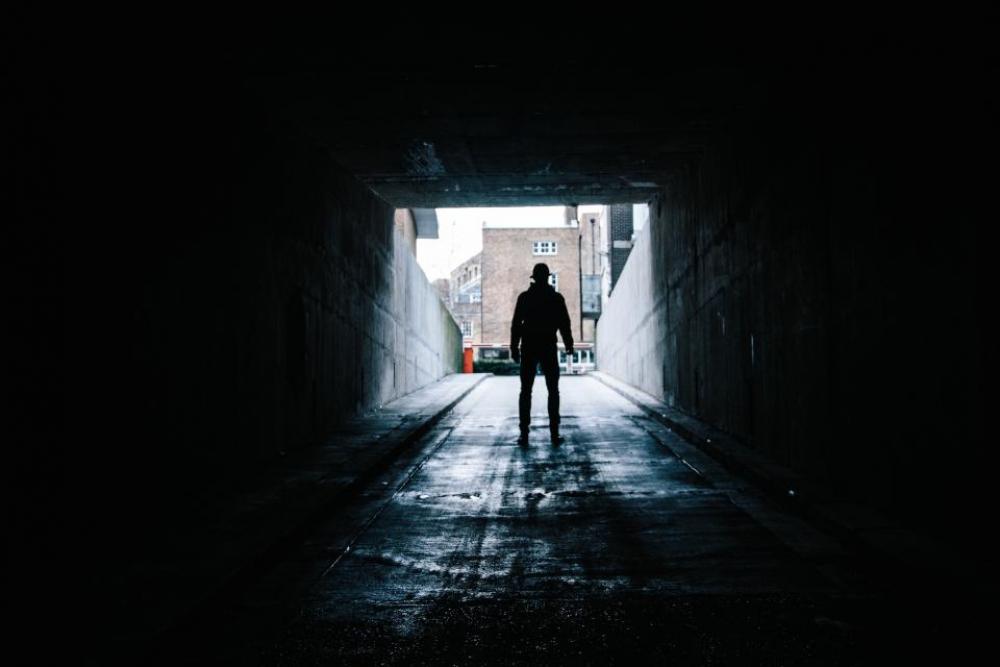 dark tunnel people man alone dark tunnel people man alone