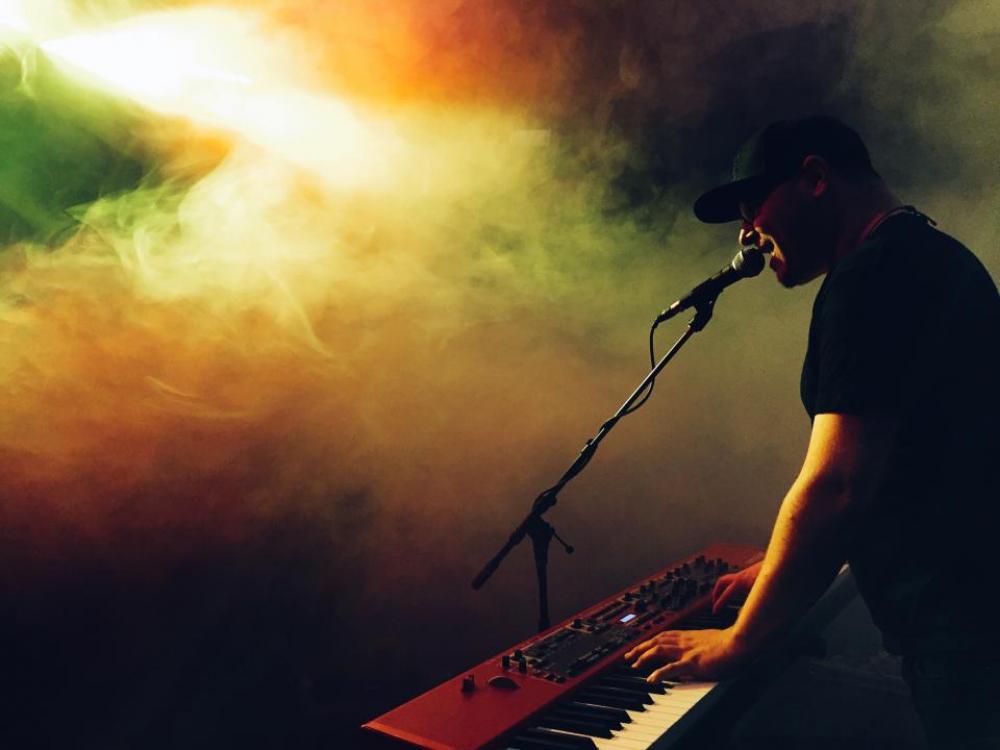 musician singing instrument microphone stage musician singing instrument microphone stage