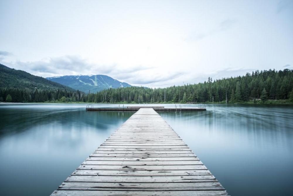 dock lake water trees forest dock lake water trees forest